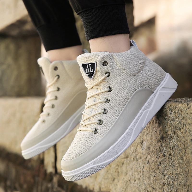 Linen high-top sneakers - WOMONA.COM
