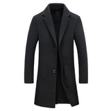 Slim Handsome Woolen Coat Men's - WOMONA.COM