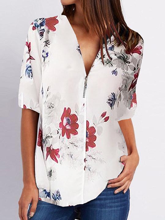 New loose plus size shirt ladies - WOMONA.COM