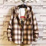 New Arrived Plaid Hoodie Sweatshirt Men - WOMONA.COM