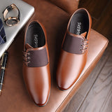 leather business formal pointed shoes - WOMONA.COM