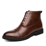 Business Leather Boots Men - WOMONA.COM