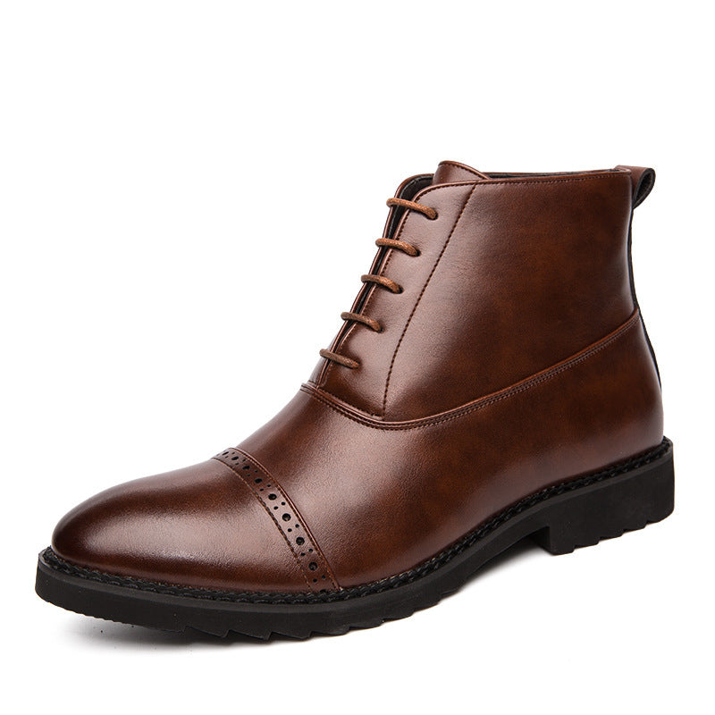 Business Leather Boots Men - WOMONA.COM