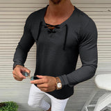 Solid Color Short-Sleeved T-Shirt Men - WOMONA.COM