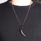 Natural ice black obsidian spike necklace - WOMONA.COM