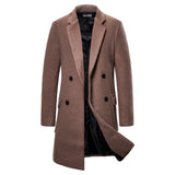 Men's double-breasted woolen trench coat - WOMONA.COM