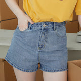 couple models denim shorts - WOMONA.COM