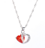 Lady Fashion Heart Pendant Necklace - WOMONA.COM