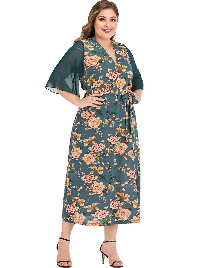 Plus size print dress - WOMONA.COM