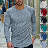 Polka Dot Slim Long Sleeve T-shirt Men - WOMONA.COM