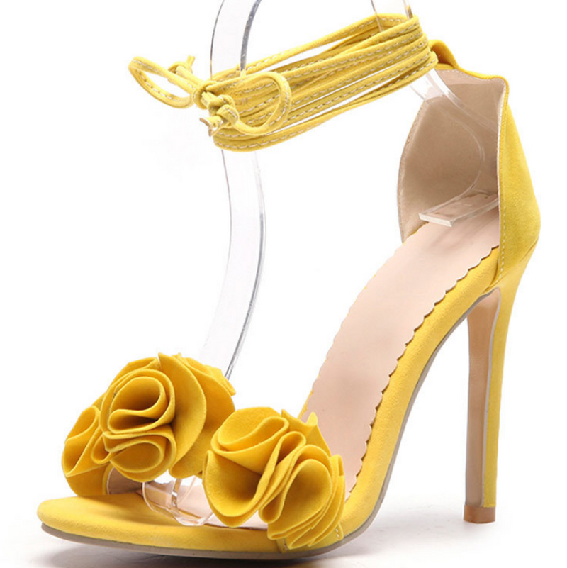 flowers suede women's shoes - WOMONA.COM