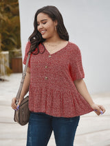 Plus size women's short sleeve shirt - WOMONA.COM