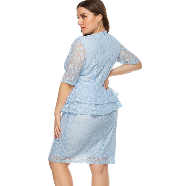 Plus size full lace dress - WOMONA.COM