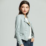 Slim lady's leather jacket - WOMONA.COM