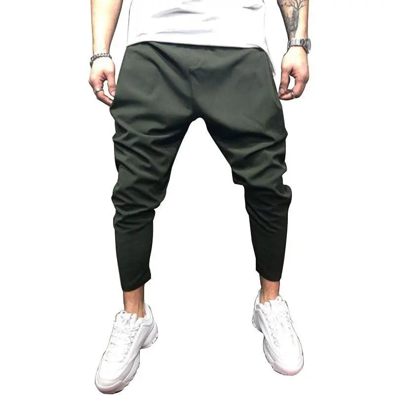 Solid color jogging pants sweatpants - WOMONA.COM