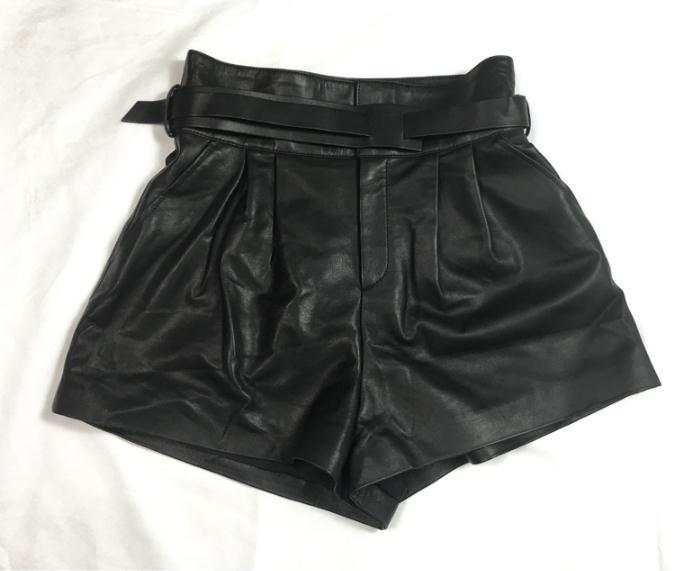 Women Harajuku Genuine Leather shorts - WOMONA.COM