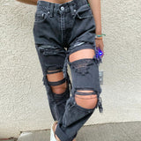 Ripped Holes Are Thinner Ladies Jeans - WOMONA.COM