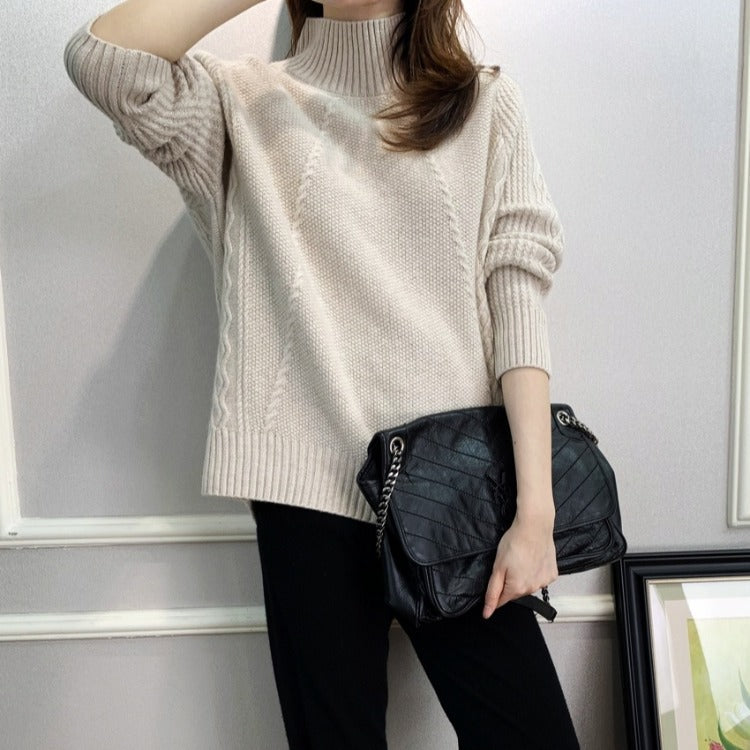 Half Turtleneck Wind Sweater - WOMONA.COM