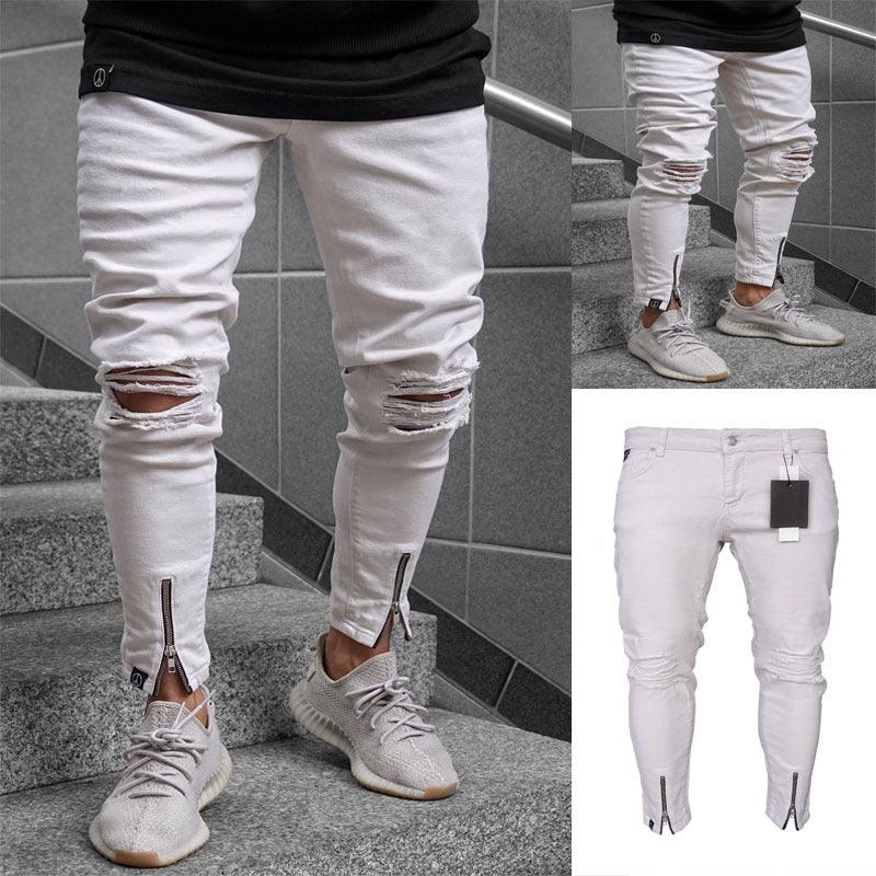 Shredded white jeans - WOMONA.COM