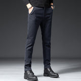 Business Black Men's Straight Casual Pants - WOMONA.COM