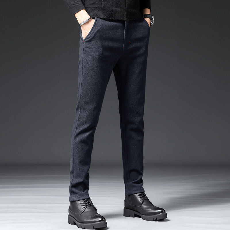 Business Black Men's Straight Casual Pants - WOMONA.COM