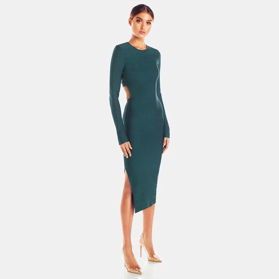 Sexy hollow long cocktail evening dress - WOMONA.COM