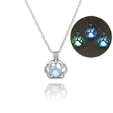 Dog Paw Hollow Luminous Necklace - WOMONA.COM