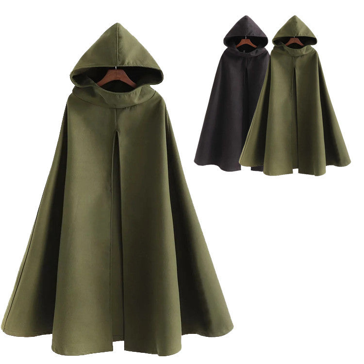 Mature Hooded Cloak Coat - WOMONA.COM