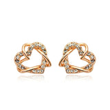 Rose Gold Color Stud Earrings - WOMONA.COM