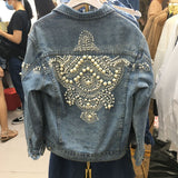 Beaded denim jacket - WOMONA.COM