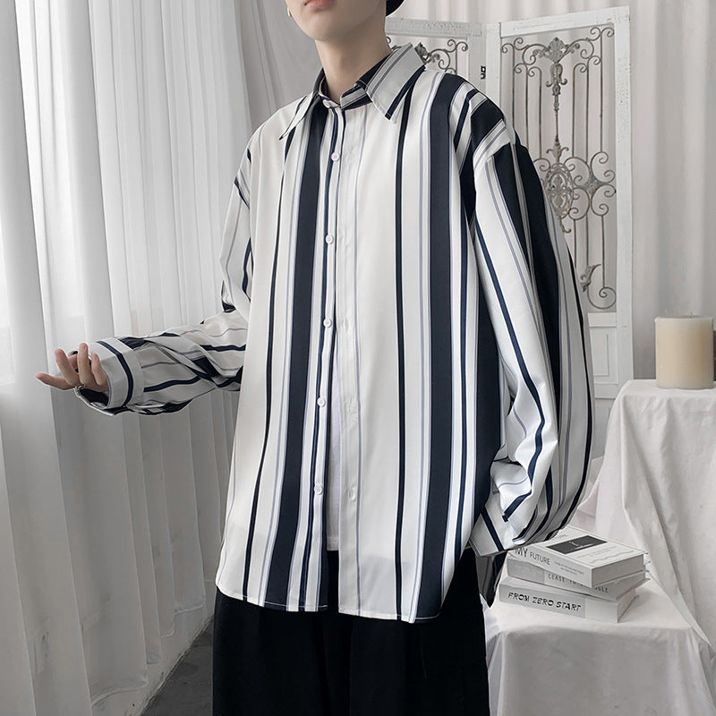 Retro Striped Shirt For Men - WOMONA.COM