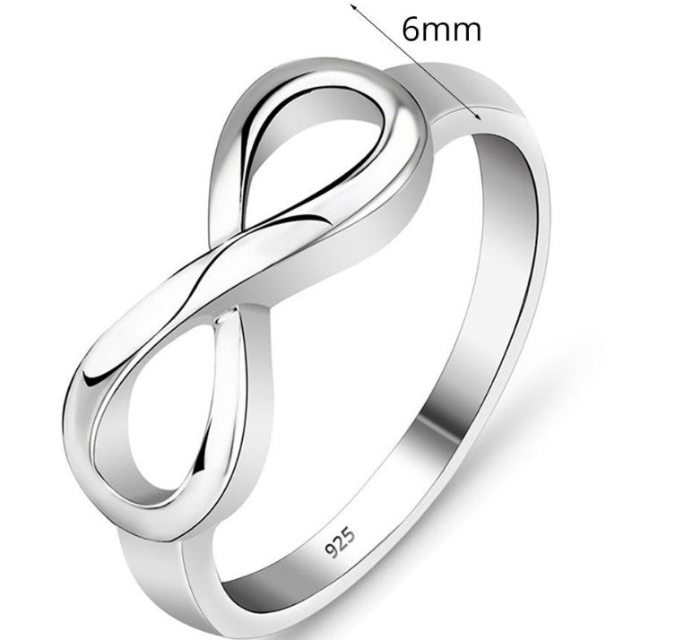 Alloy Silver Plated Infinity Ring - WOMONA.COM