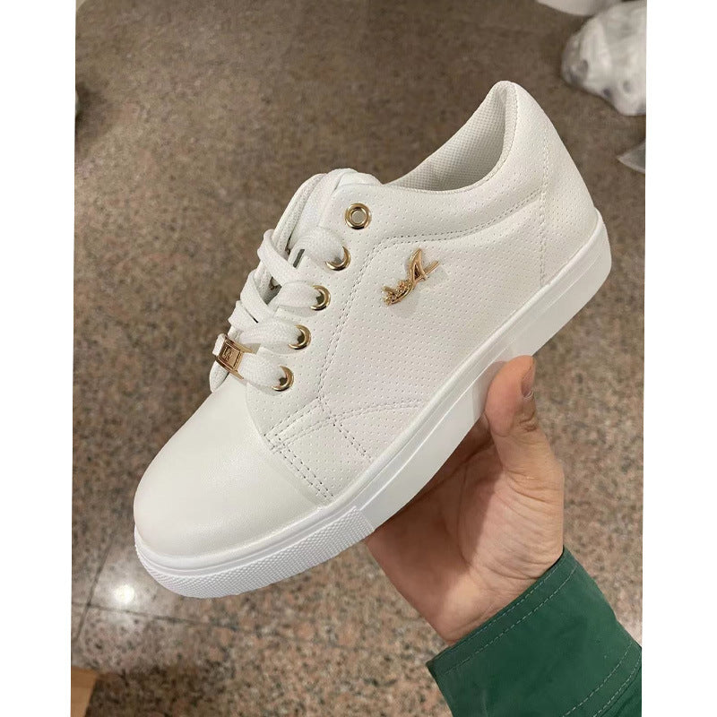 Women Flat Sneakers Breathable Lace-up Shoes - WOMONA.COM