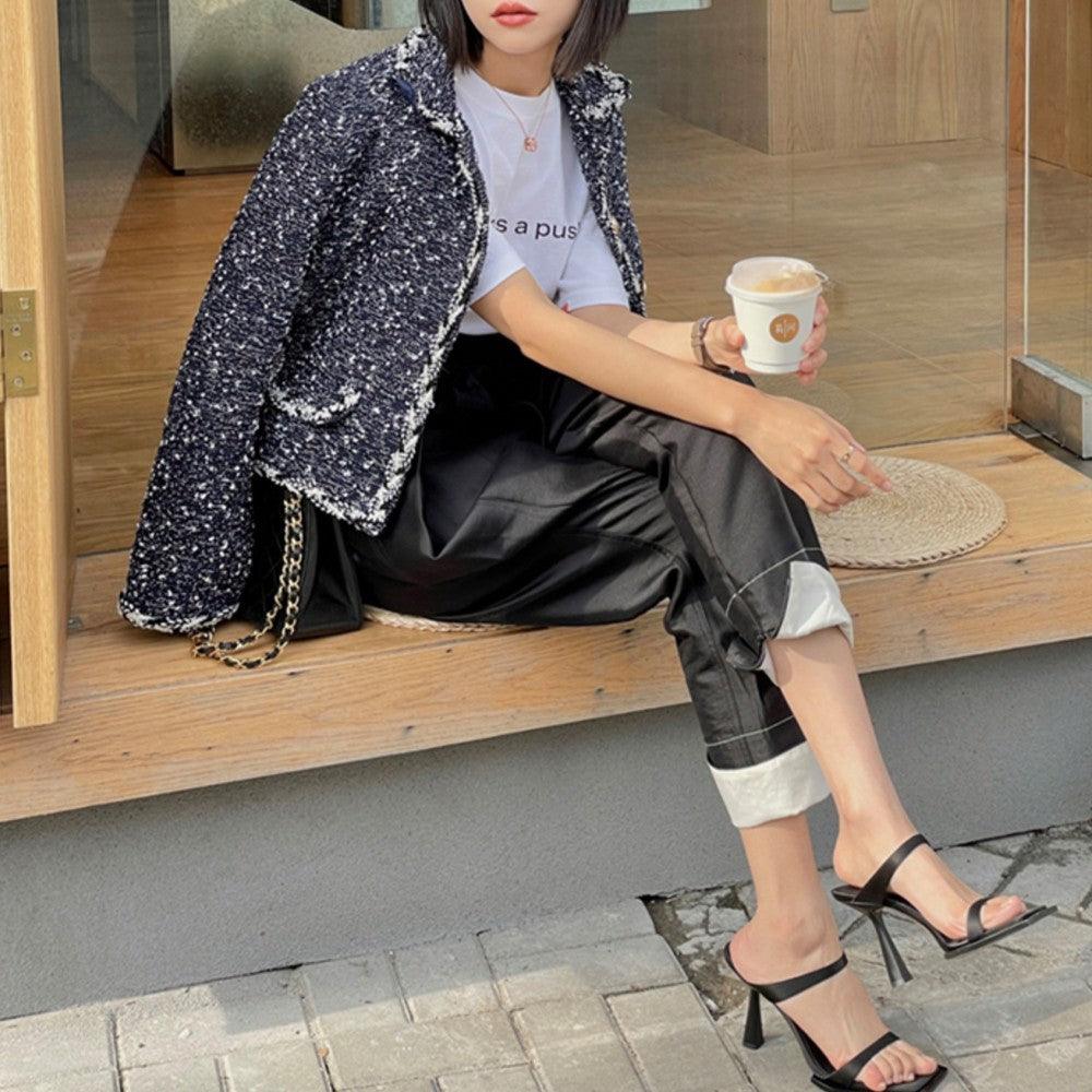 Square Toe Chain Sandals - WOMONA.COM