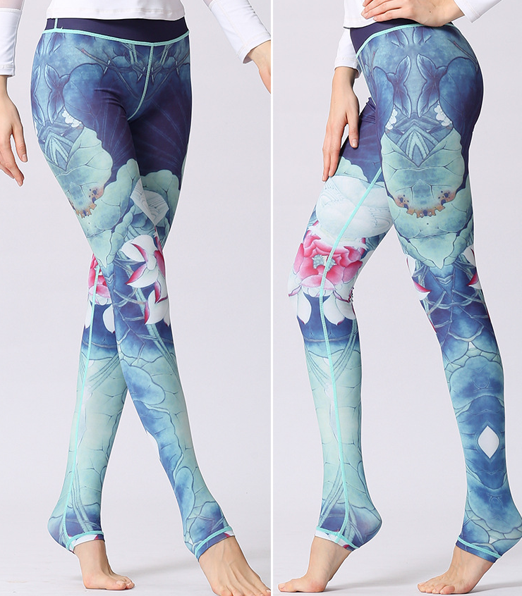 high waist print foot pants - WOMONA.COM