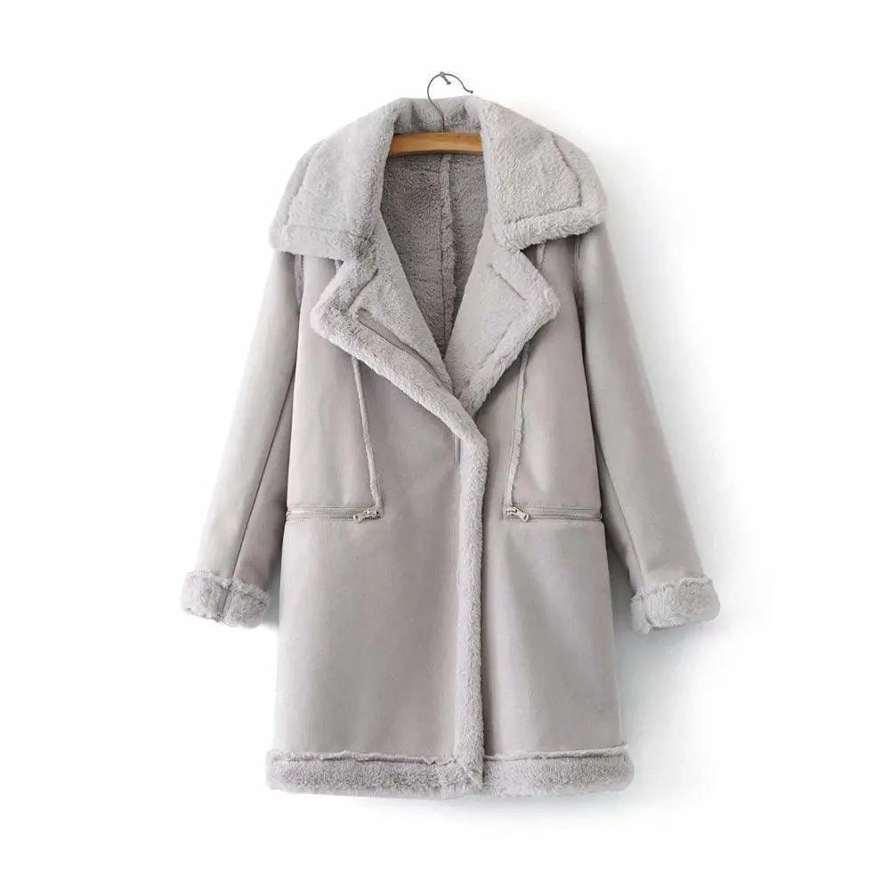 Winter Suede Leather Jacket - WOMONA.COM