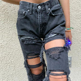 Ripped Holes Are Thinner Ladies Jeans - WOMONA.COM