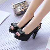 Bow high heel women shoes - WOMONA.COM