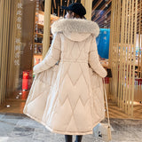 Ladies over-the-knee slim padded jacket - WOMONA.COM