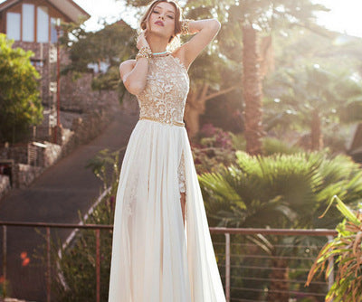 Lace Chiffon Evening Gown - WOMONA.COM