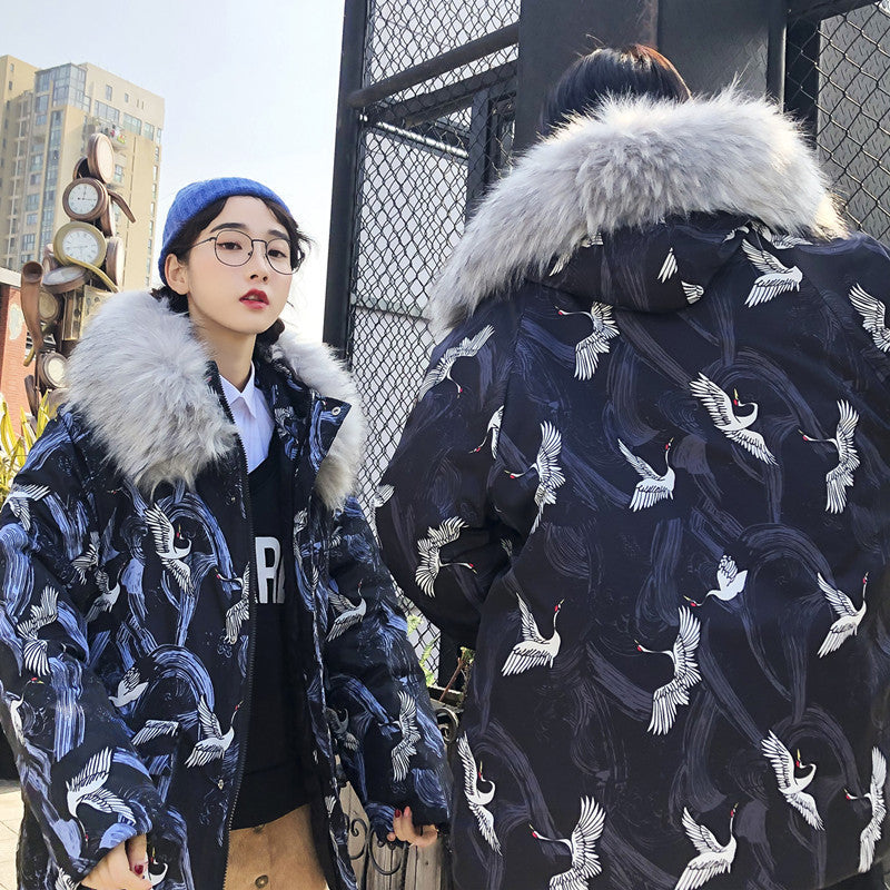 Thick printed cotton coat Men & Women - WOMONA.COM