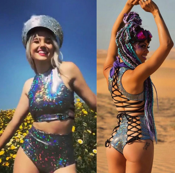 Queen Festival holographic crop top women - WOMONA.COM