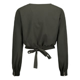 Sexy Solid Color Blouse - WOMONA.COM