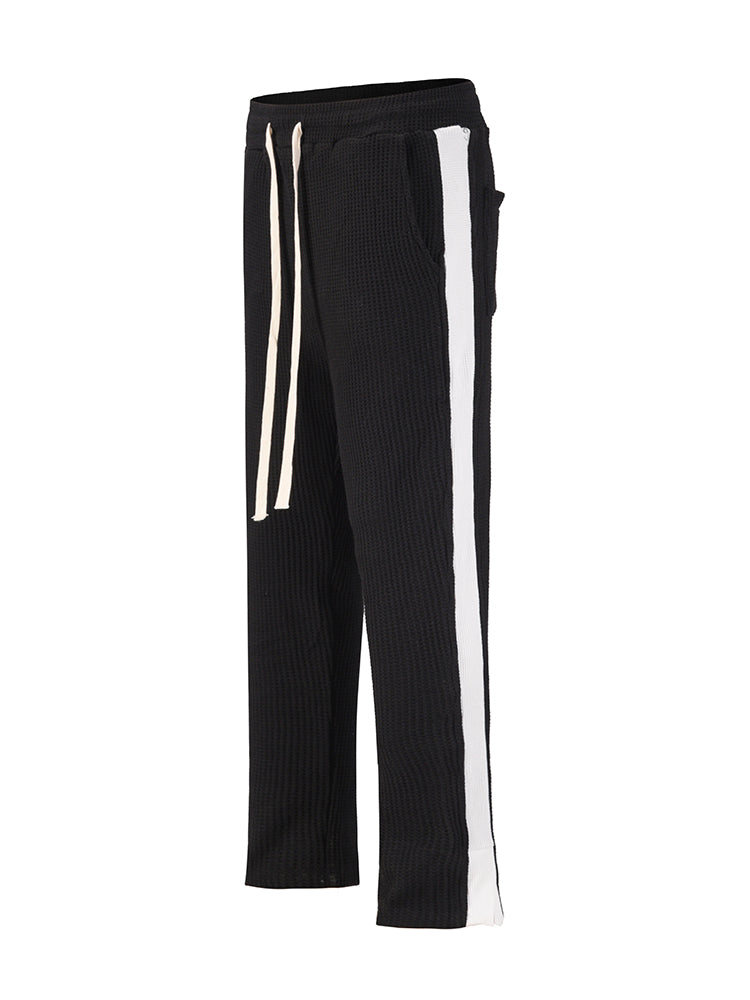 Slim-fit Sweatpants With Side White Bars - WOMONA.COM