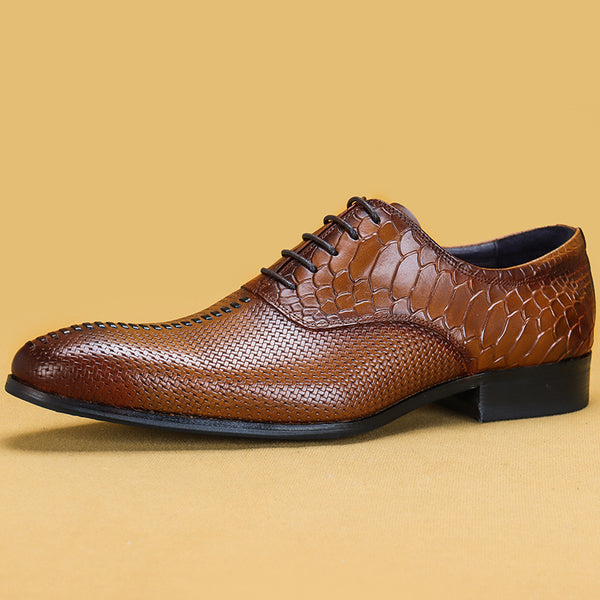 Leather Men's Top Layer Cowhide Formal Business Shoes - WOMONA.COM