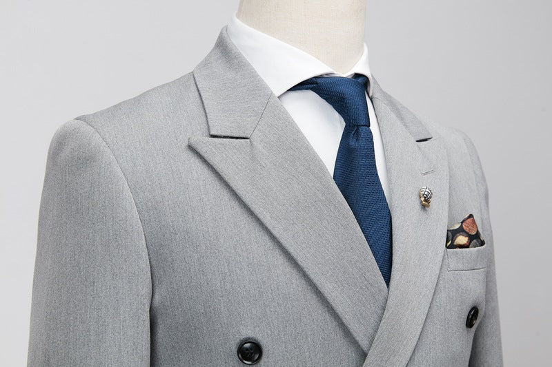 British Style Solid Color Suit Men's - WOMONA.COM