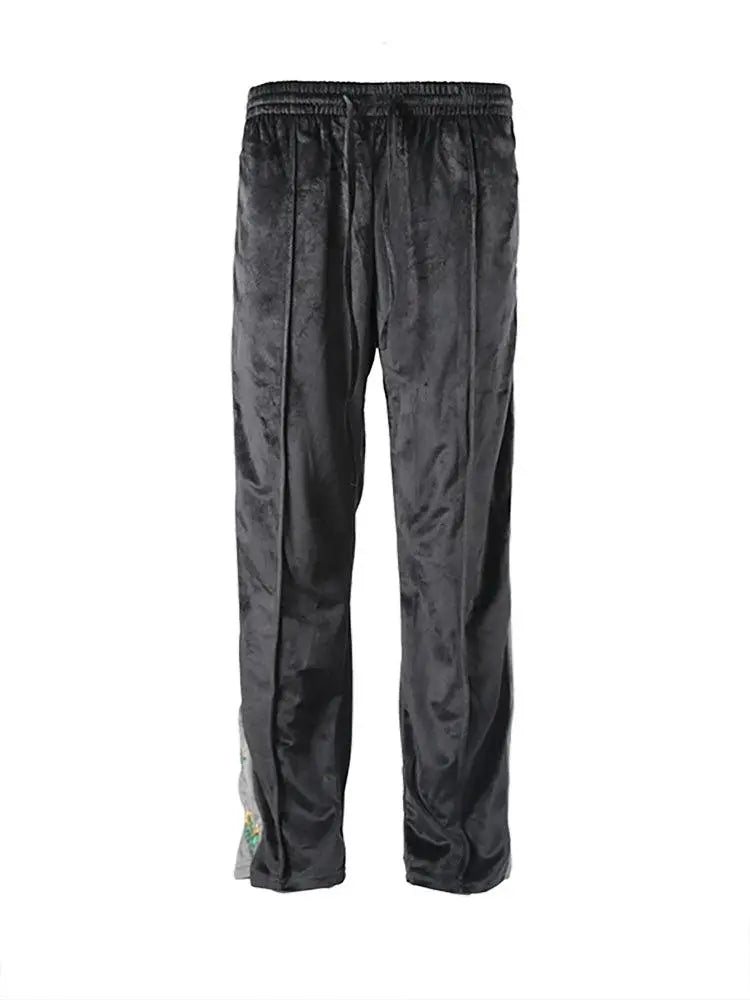 Vintage Cactus Embroidery Straight-leg Sweatpants - WOMONA.COM