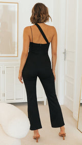 Sloping Shoulder Slim Jumpsuit - WOMONA.COM