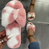 Casual Bowknot Plush Slippers - WOMONA.COM