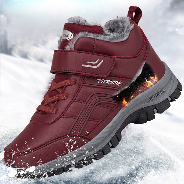 Men Warm Plush Velcro Snow Boots - WOMONA.COM